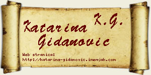 Katarina Gidanović vizit kartica
